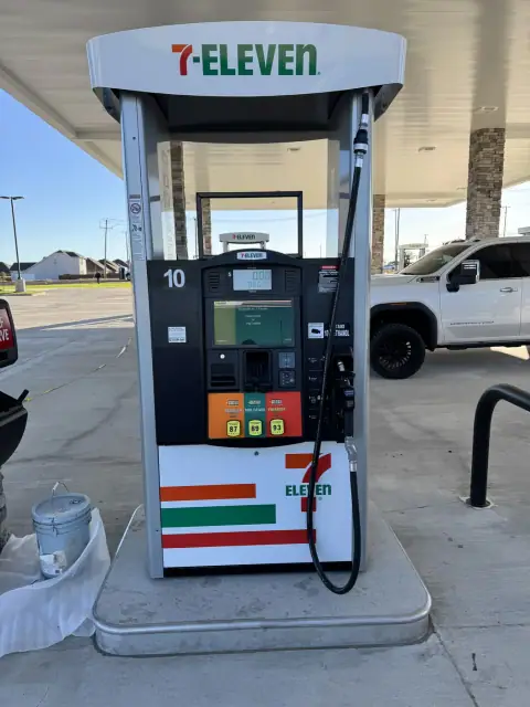 New fuel dispenser under the completed canopy