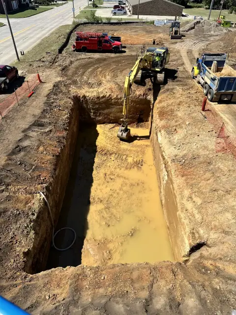 Tank-pit excavation in progress