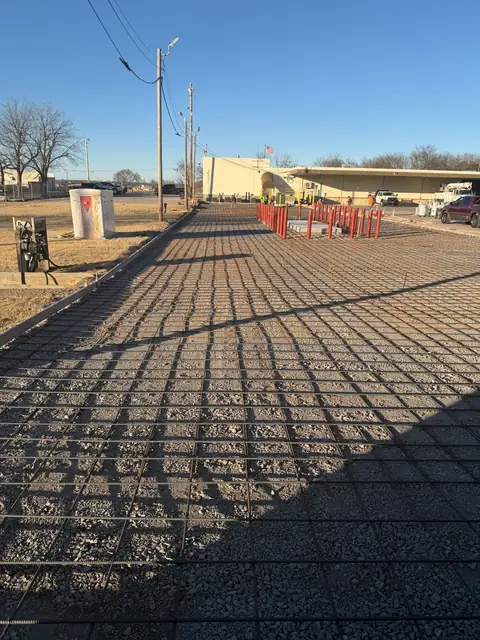 Rebar across the full concrete replacement area