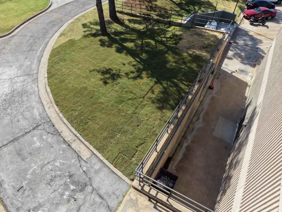 Completed site restoration viewed from above